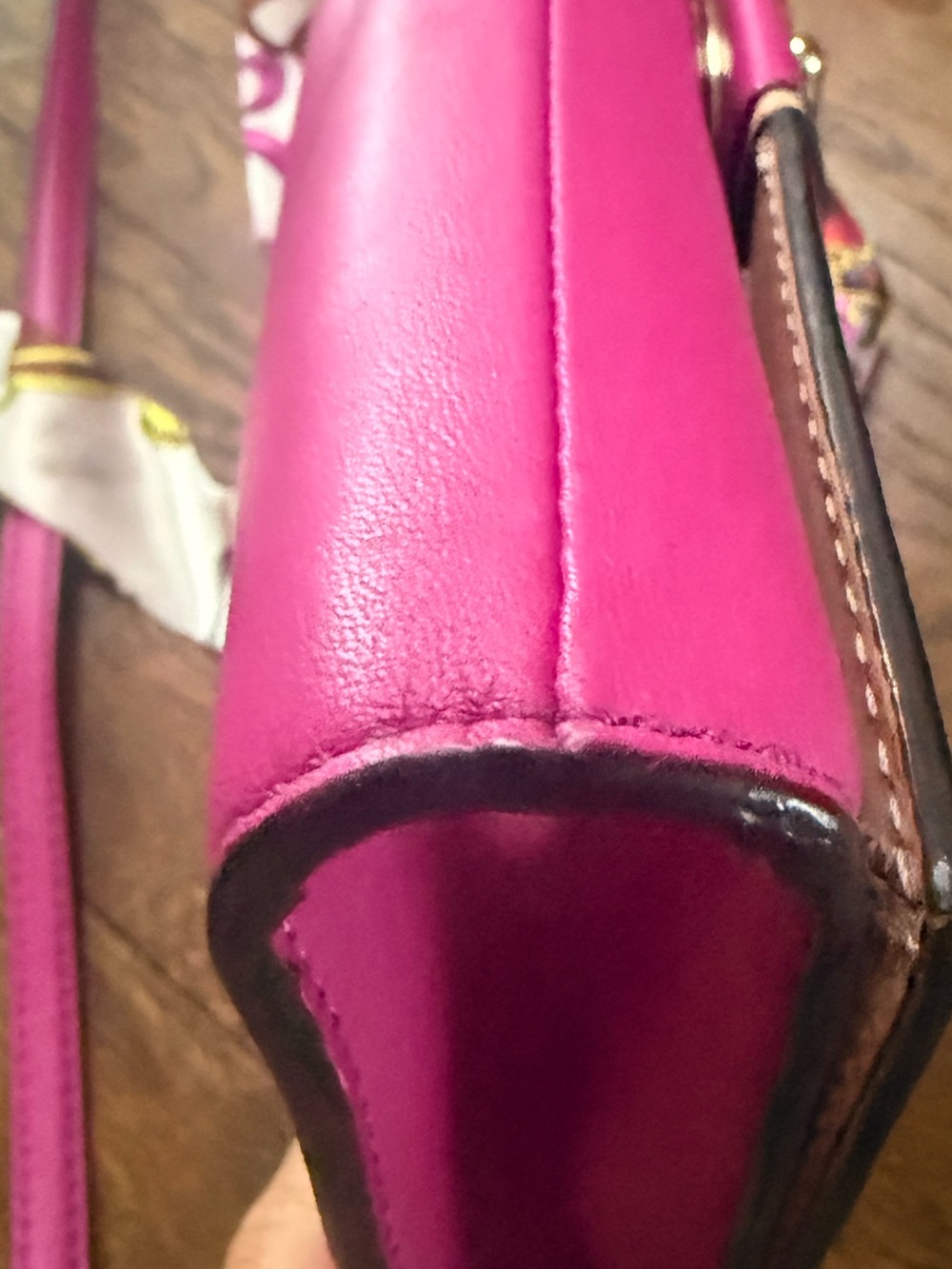 kate spade Hot Pink Leather Crossbody Bag with Turn-Lock - Picture 9 of 13